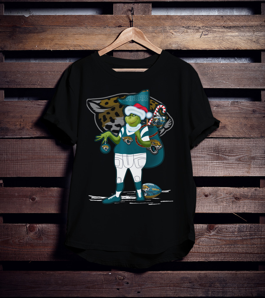 Grinchxmas Jacksonville Jaguars Holiday Football Fan Gear T-Shirt
