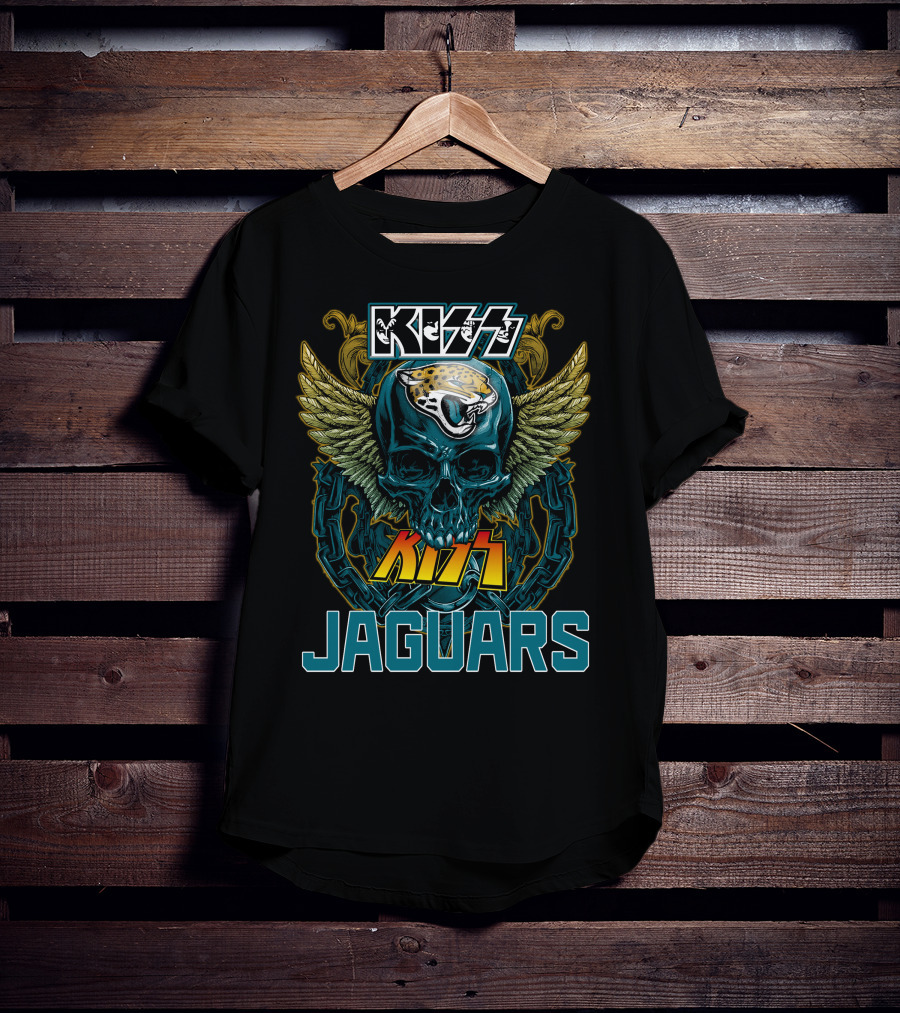 Kiss Jacksonville Jaguars Skull Wings T-Shirt
