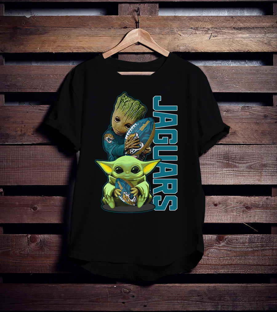 Grzd Jacksonville Jaguars Groot Baby Yoda Football T-Shirt
