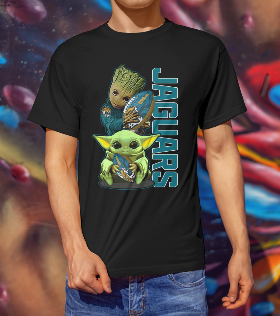 Grzd Jacksonville Jaguars Groot Baby Yoda Football T-Shirt