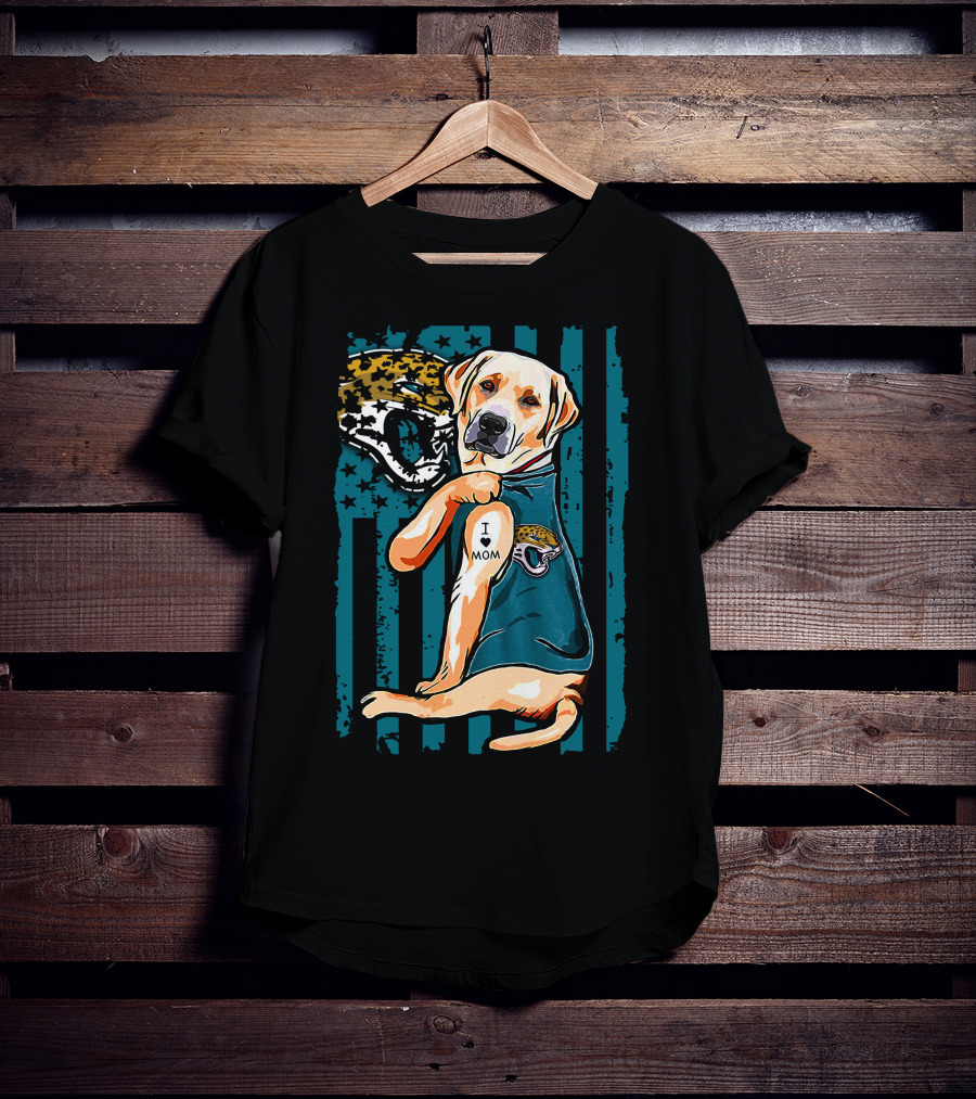 Labrador Retriever I Mom Jacksonville Jaguars Fan T-Shirt
