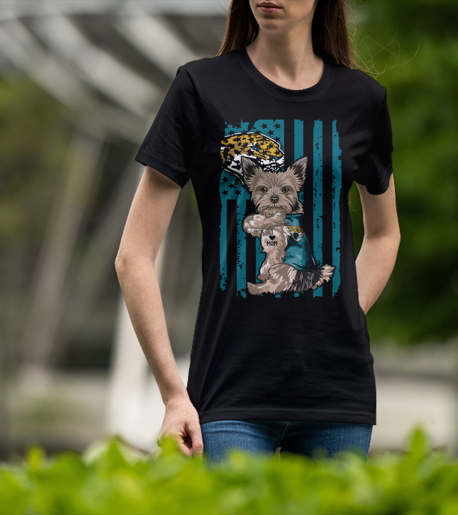 I Heart Mom Yorkshire Terrier Jacksonville Jaguars T-Shirt