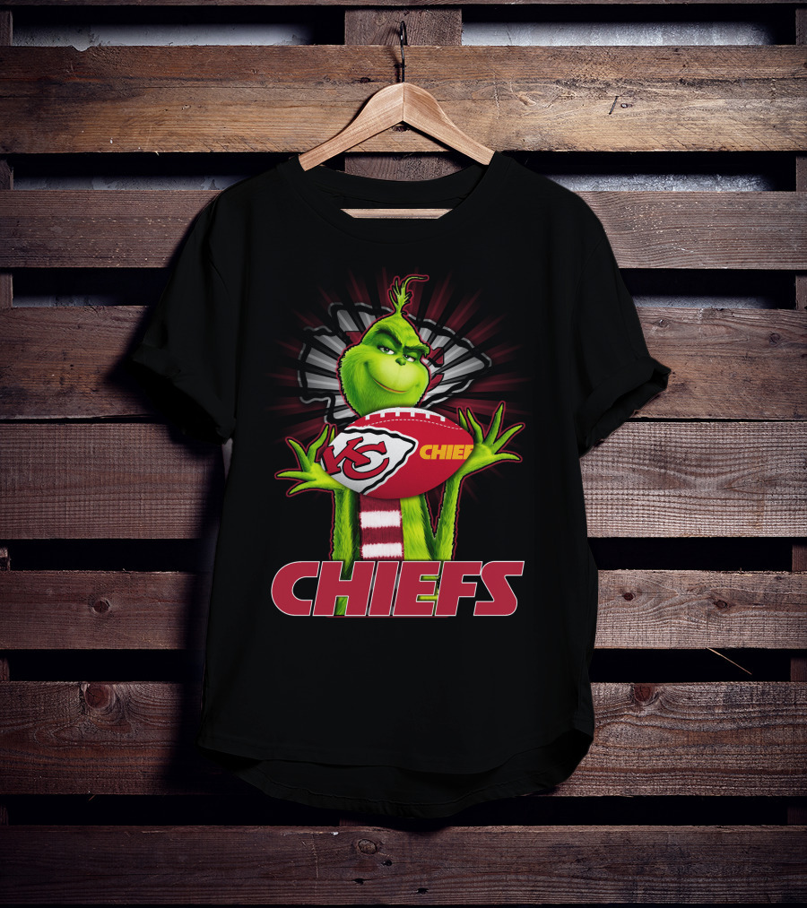 Grinch Kansas City Chiefs Football Mashup T-Shirt
