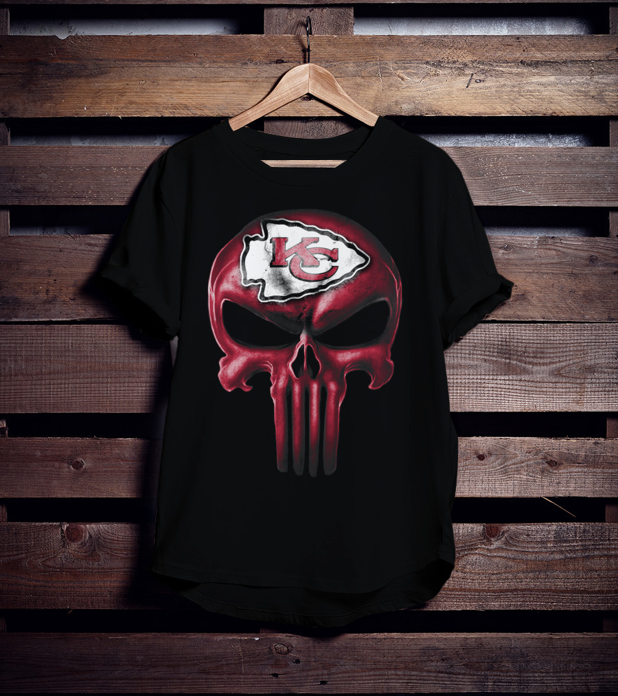 Kansas City Chiefs Skull T-Shirt