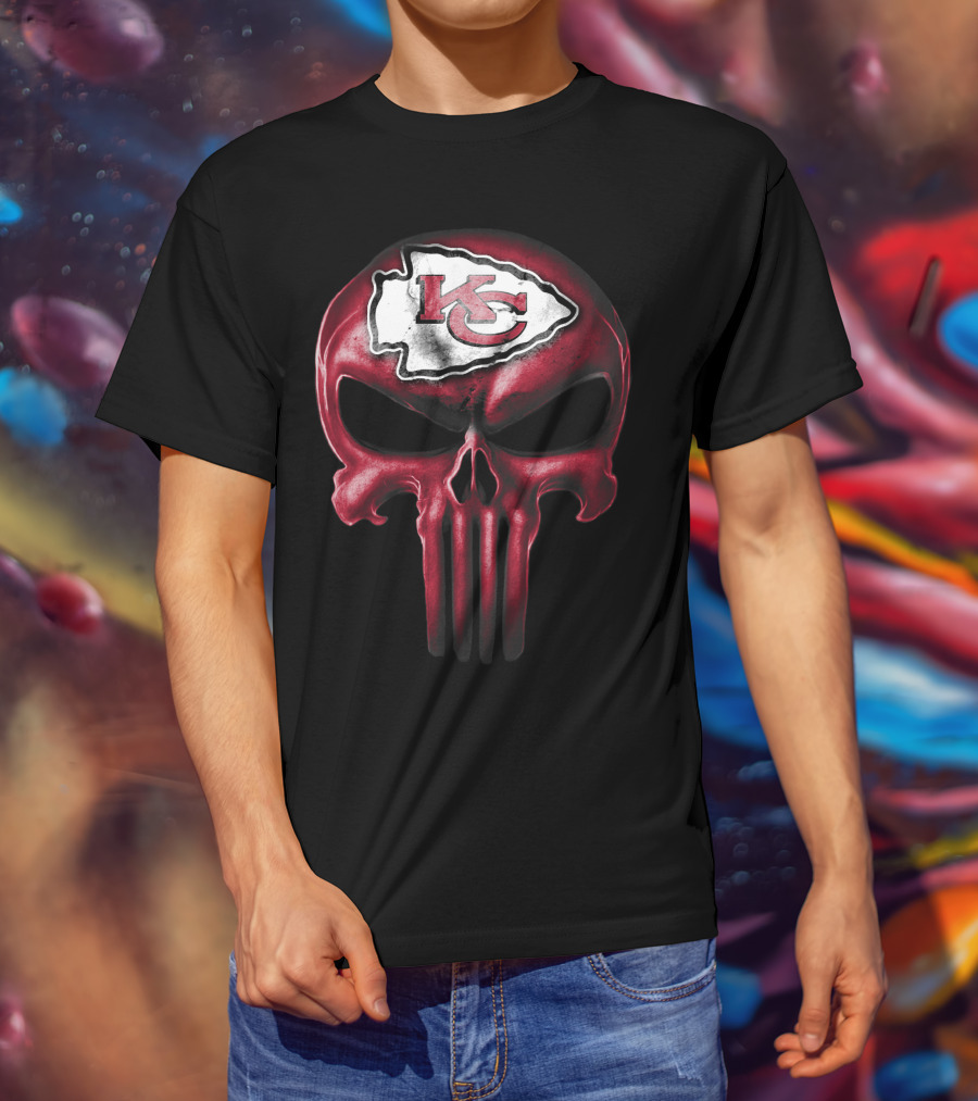 Kansas City Chiefs Skull T-Shirt
