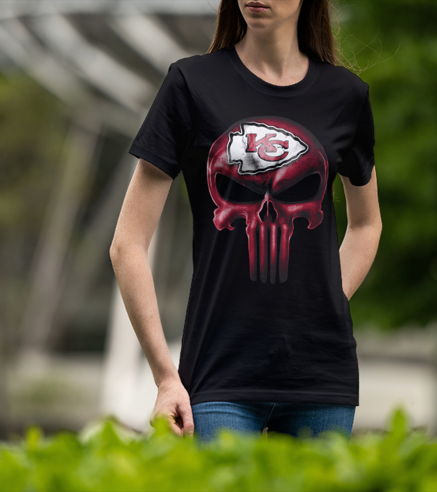 Kansas City Chiefs Skull T-Shirt