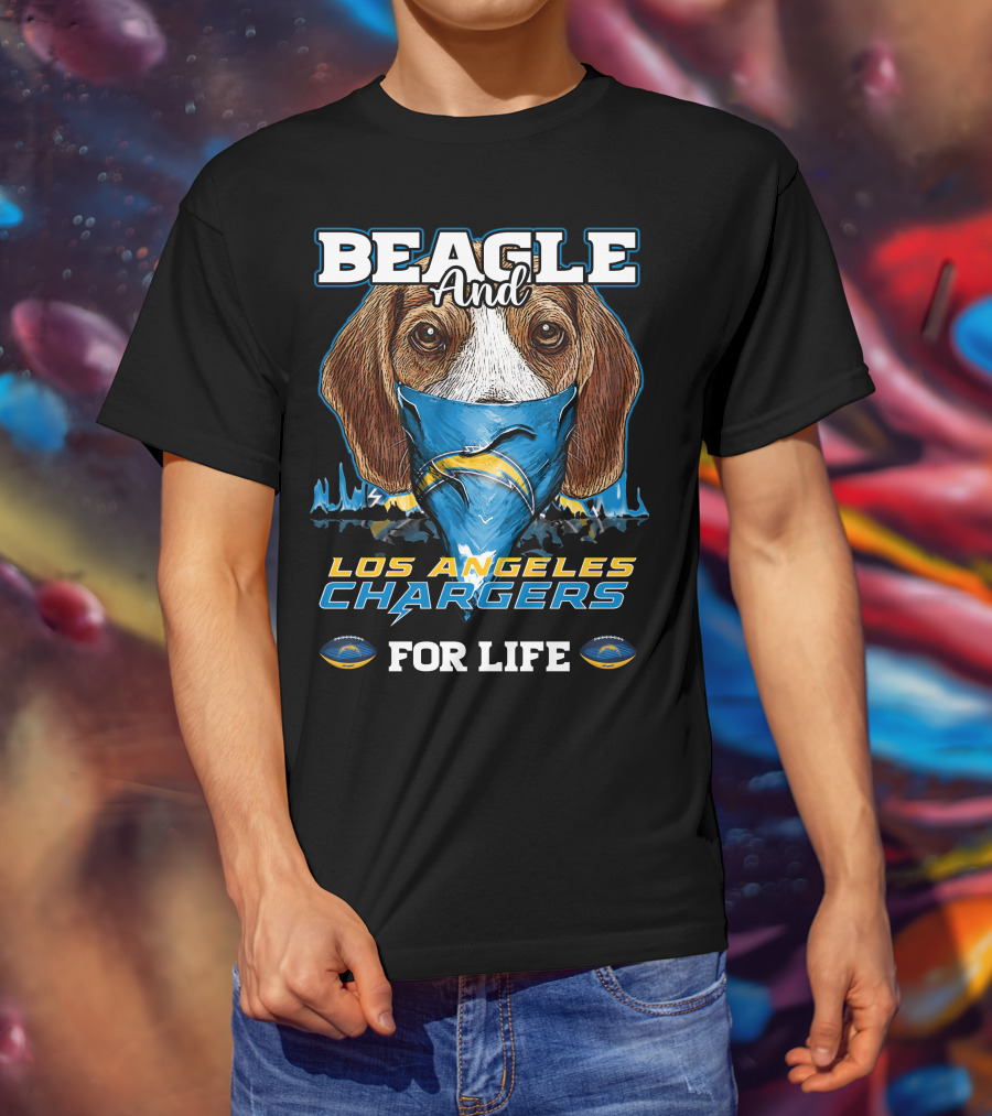 Beagle And Los Angeles Chargers For Life T-Shirt