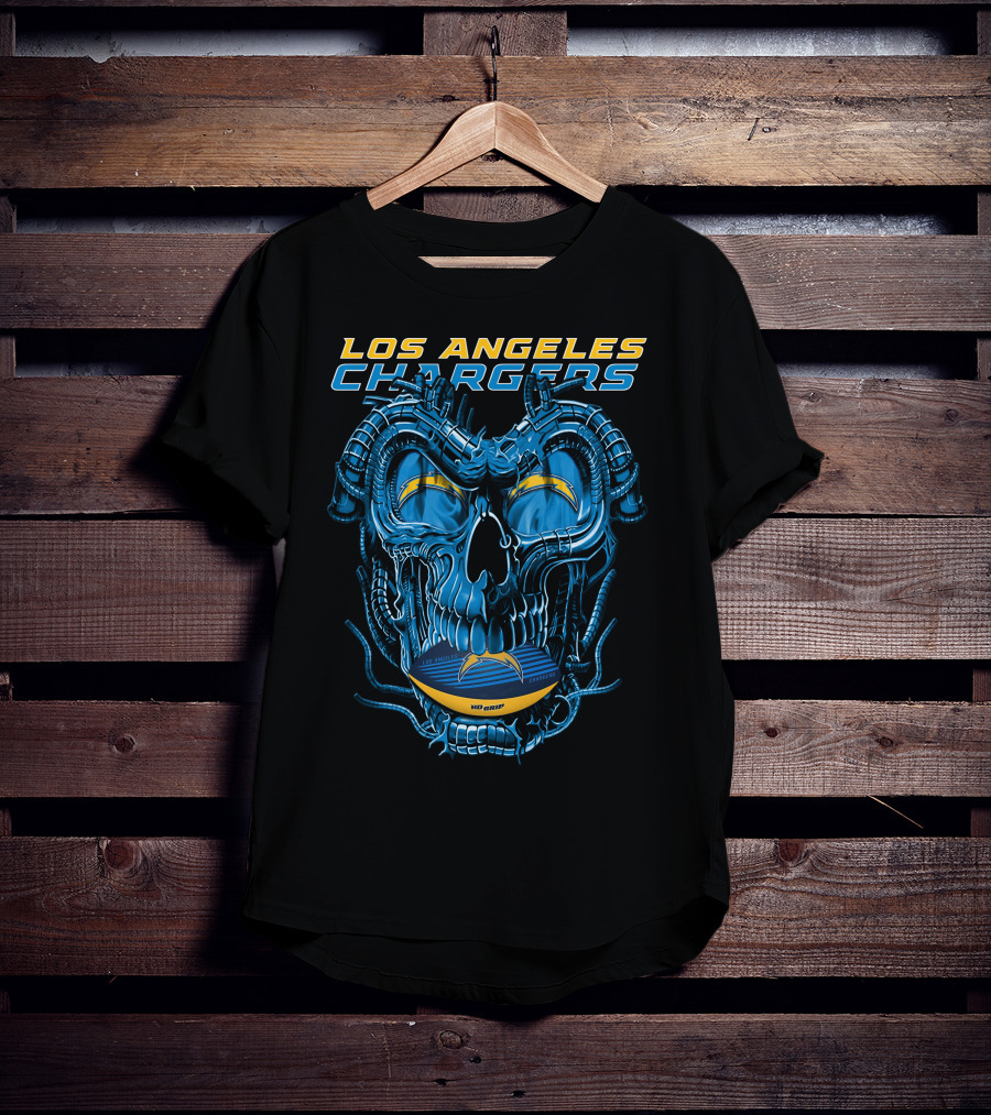 Los Angeles Chargers Dragonskull Official NFL Football T-Shirt