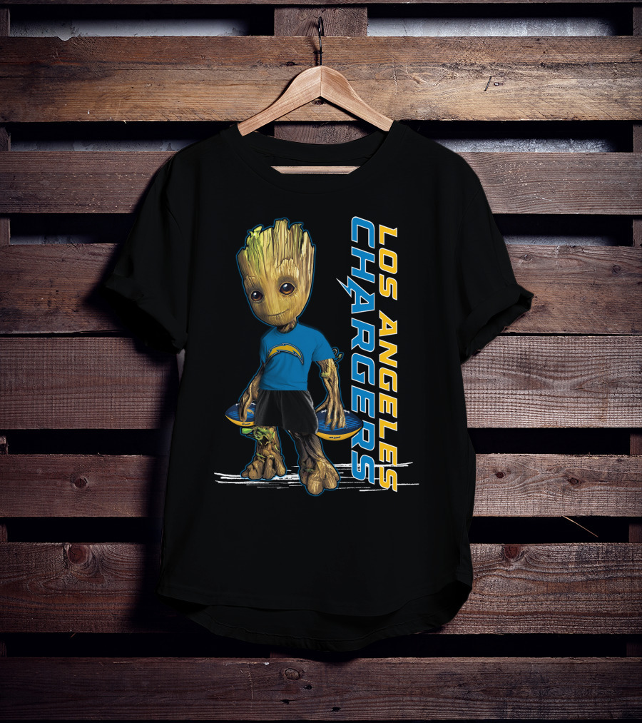 Groot Los Angeles Chargers Football Fan Character T-Shirt