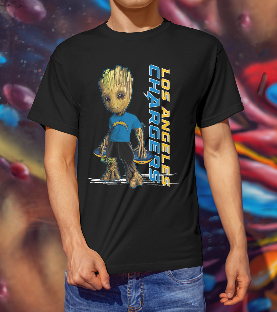 Groot Los Angeles Chargers Football Fan Character T-Shirt