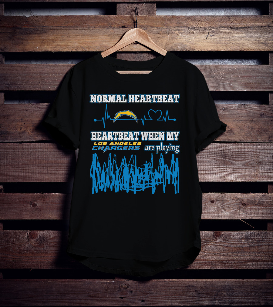 Normal Heartbeat Heartbeat When My Los Angeles Chargers Are Playing T-Shirt
