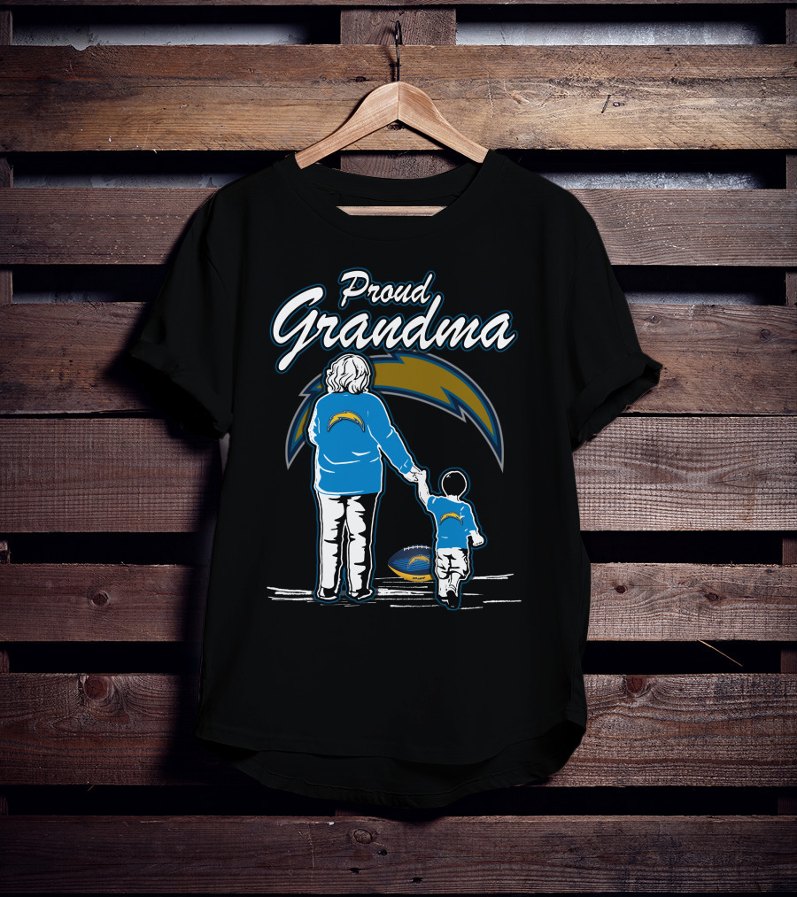 Proud Grandma Los Angeles Chargers Football Family T-Shirt