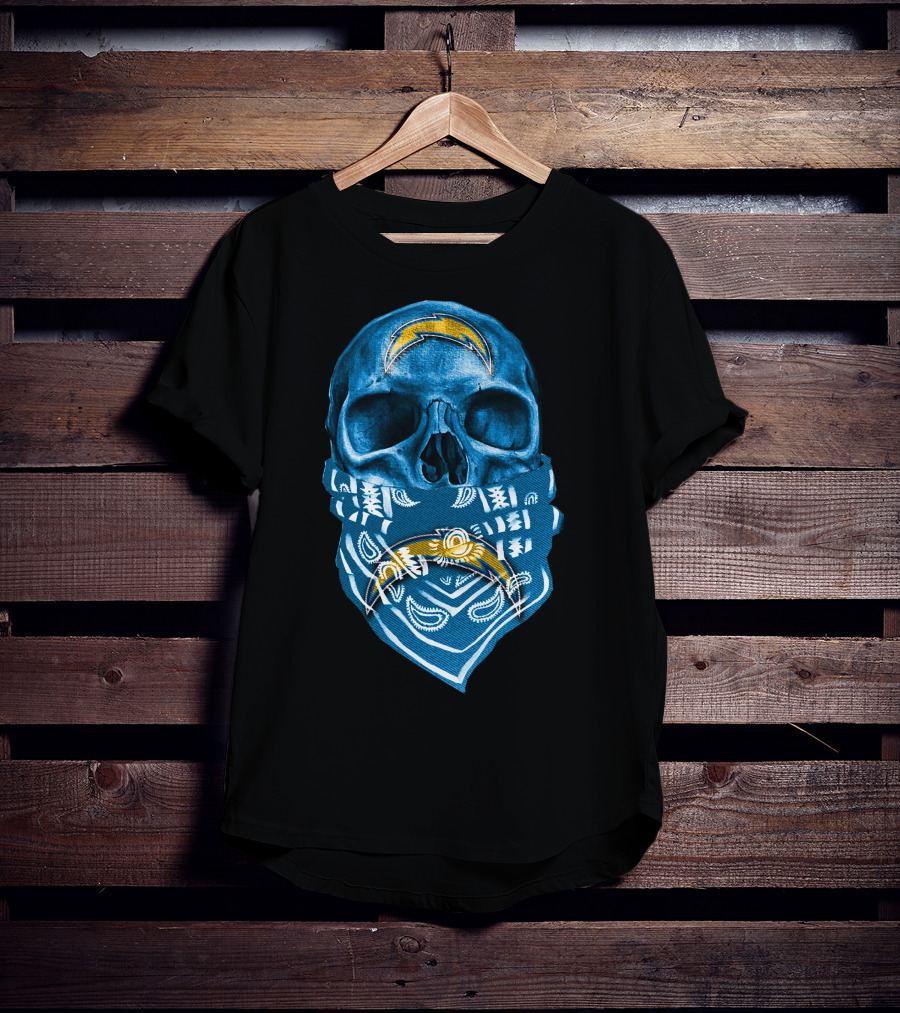 Skull Bandana Los Angeles Chargers T-Shirt