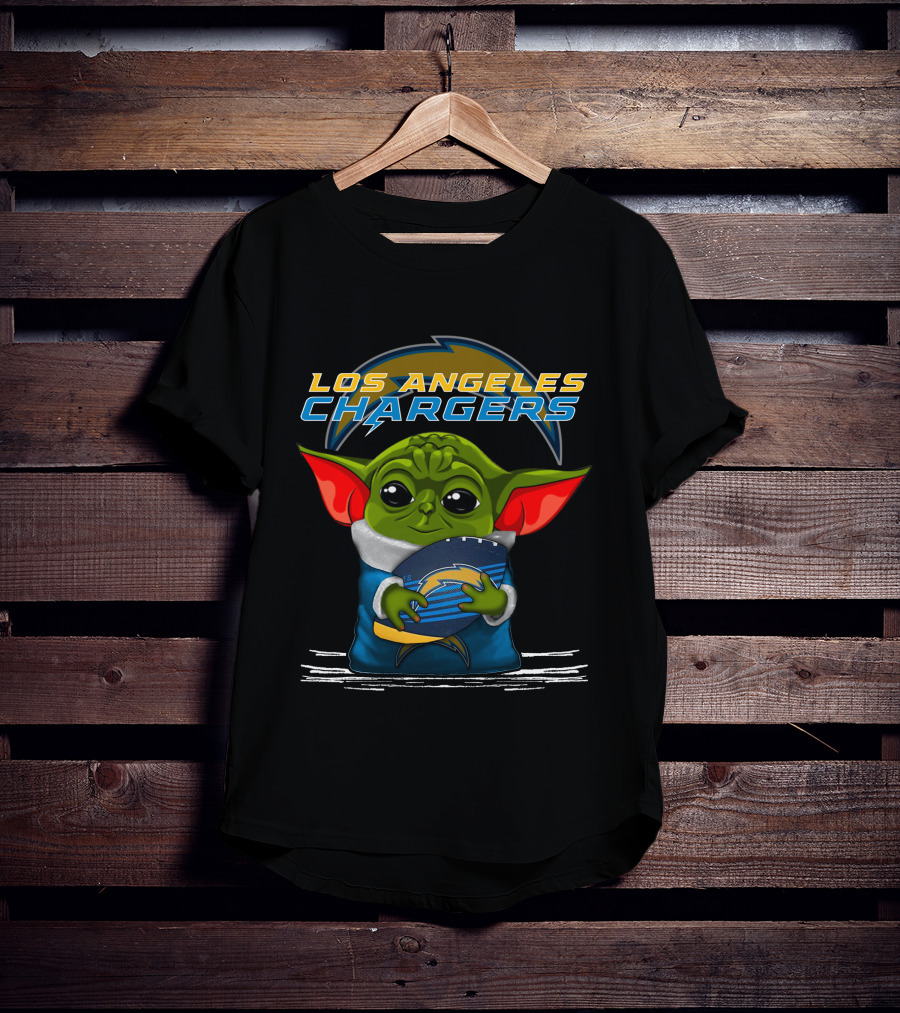 Los Angeles Chargers Yoda Football T-Shirt