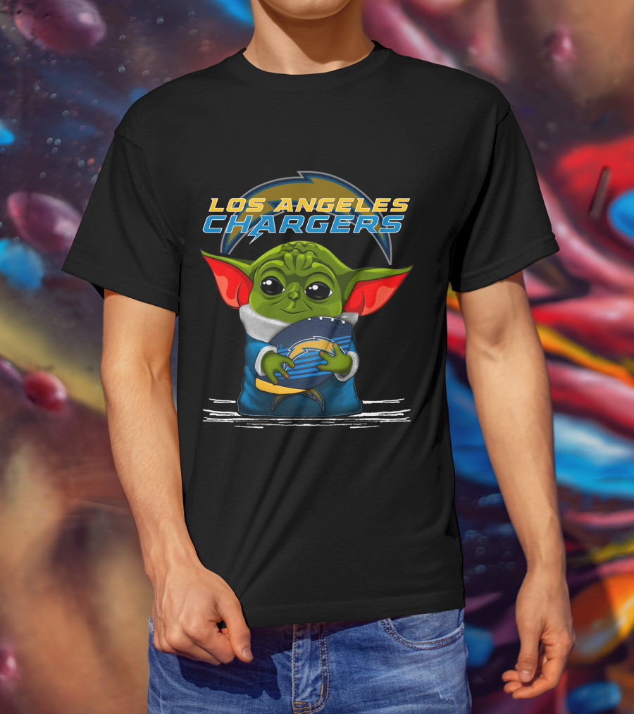 Los Angeles Chargers Yoda Football T-Shirt