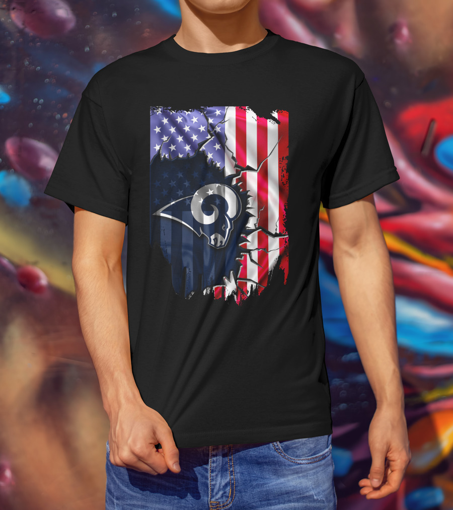 American Flag Los Angeles Rams T-Shirt
