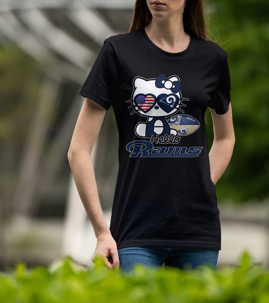Hello Kitty Los Angeles Rams USA Football Fan T-Shirt