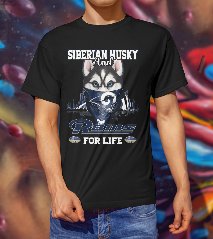 Siberian Husky And Rams For Life T-Shirt