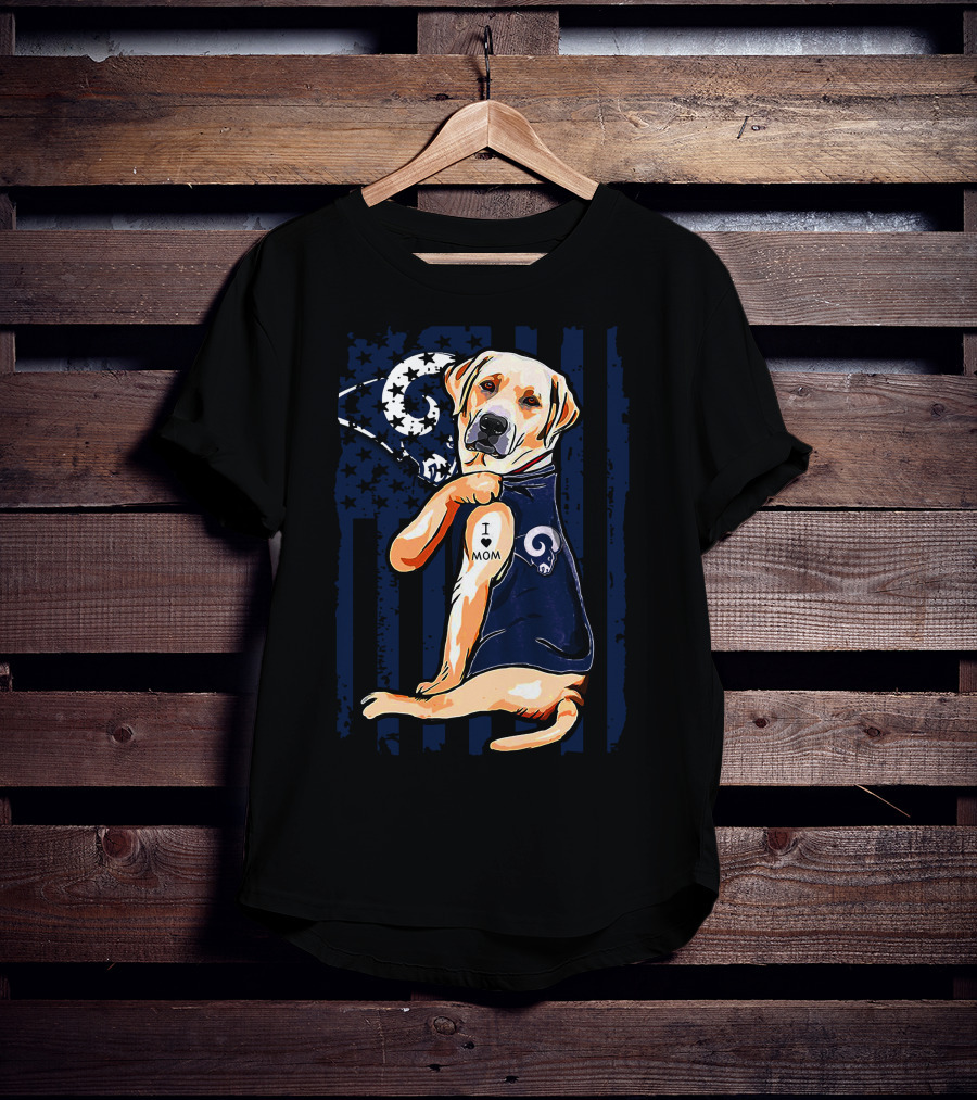 Labrador Retriever I Love Mom Los Angeles Rams Fan T-Shirt