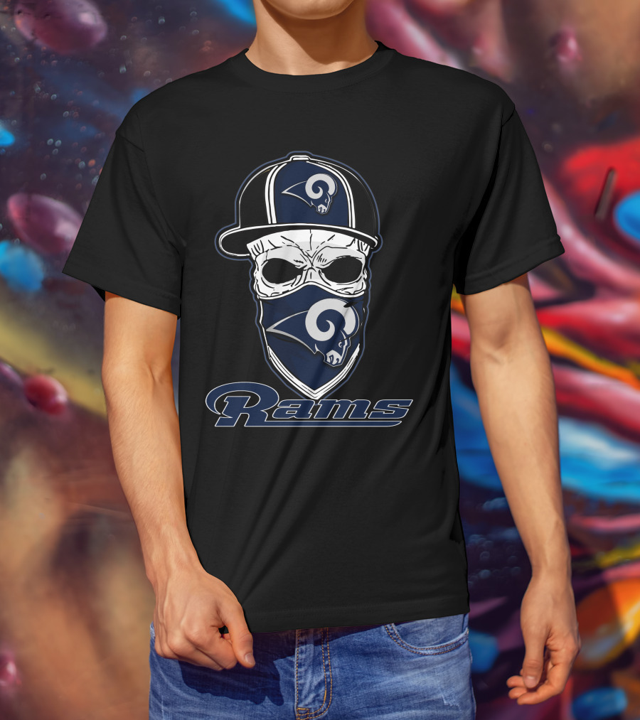 Rams Skull Hat Logo Los Angeles Rams T-Shirt
