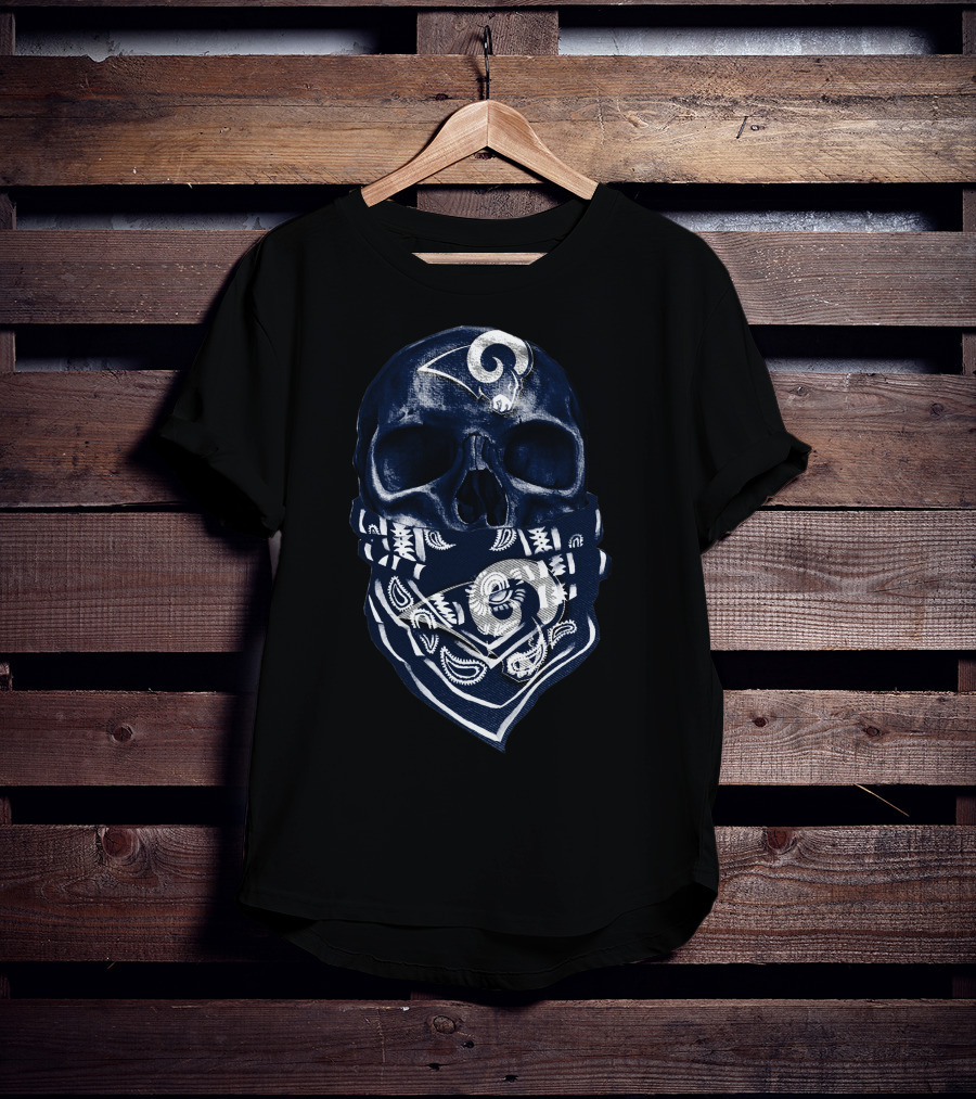 Los Angeles Rams Skull Bandana T-Shirt