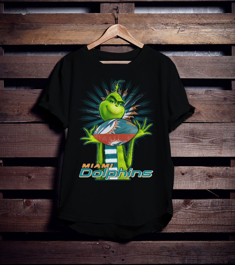 Miami Dolphins Grinch Football Fan T-Shirt