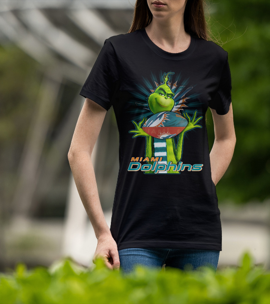 Miami Dolphins Grinch Football Fan T-Shirt