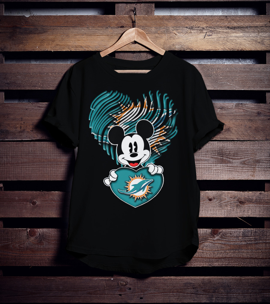 Mick Miami Dolphins Heart T-Shirt