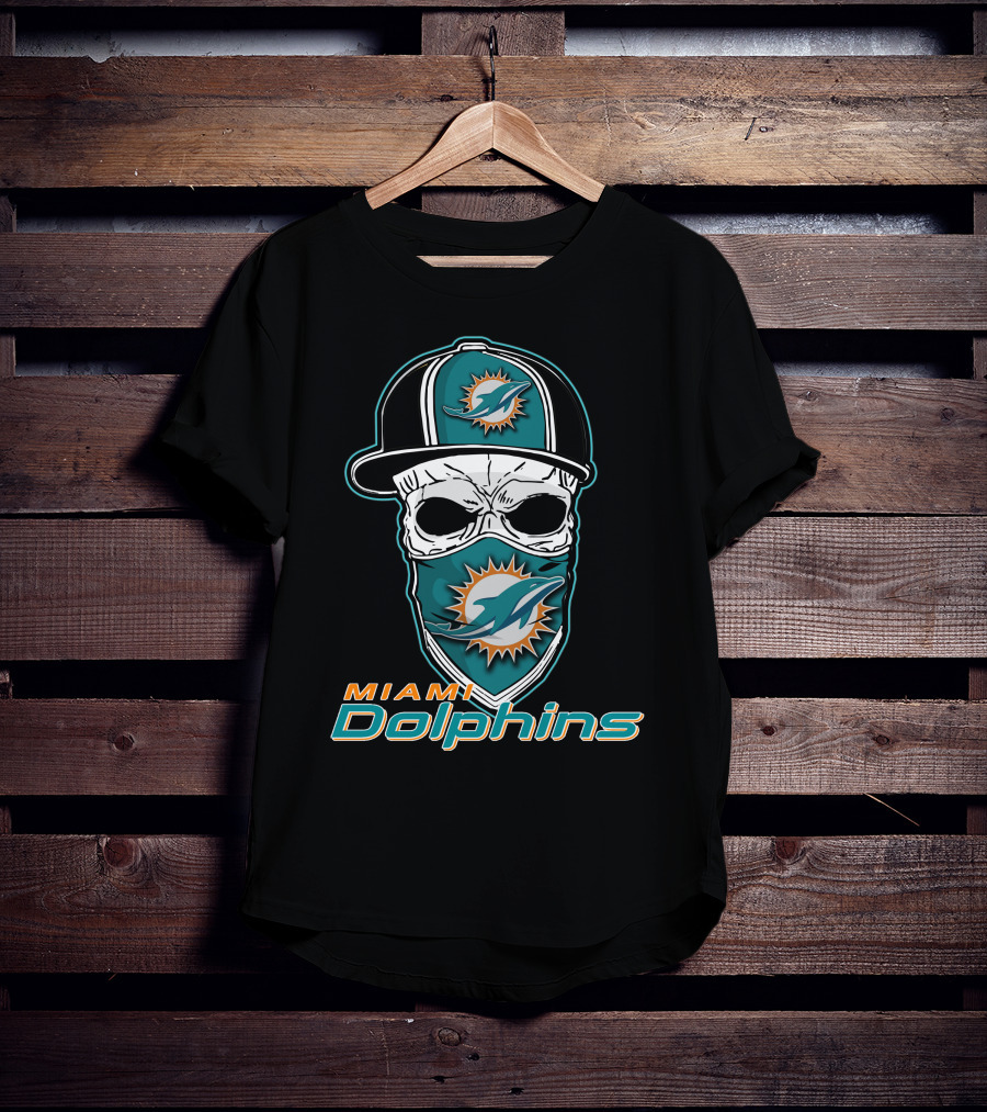 Miami Dolphins Skull Hat T-Shirt