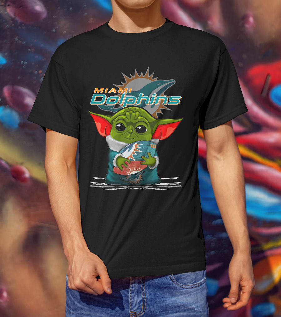 Miami Dolphins Yoda Football Fan T-Shirt