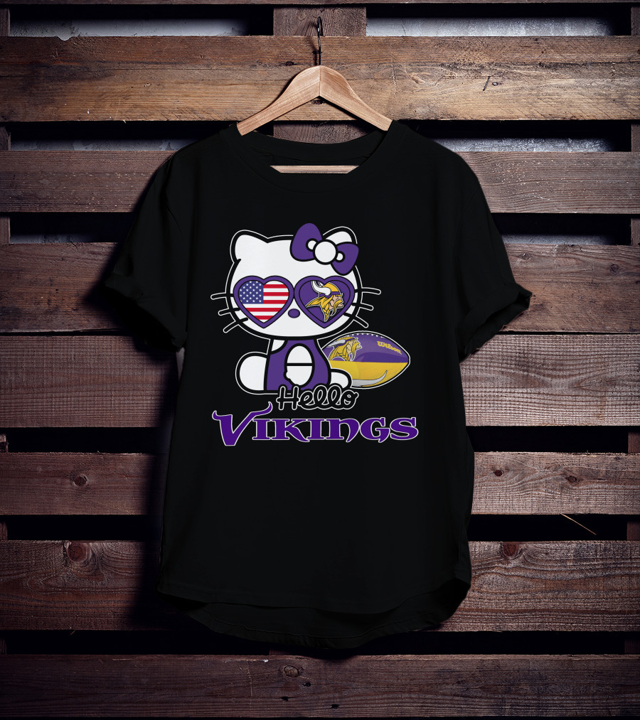 Hello Kitty Minnesota Vikings Football Fan T-Shirt
