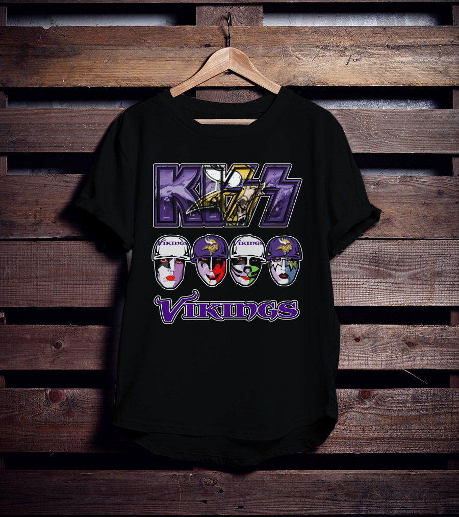 KISS Minnesota Vikings Fans Face Paint Collaboration T-Shirt