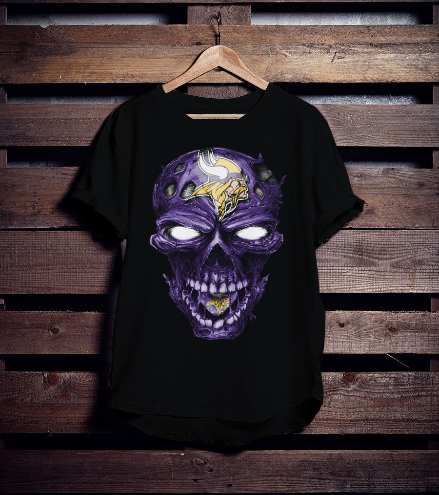 Minnesota Vikings Skull Purple T-Shirt