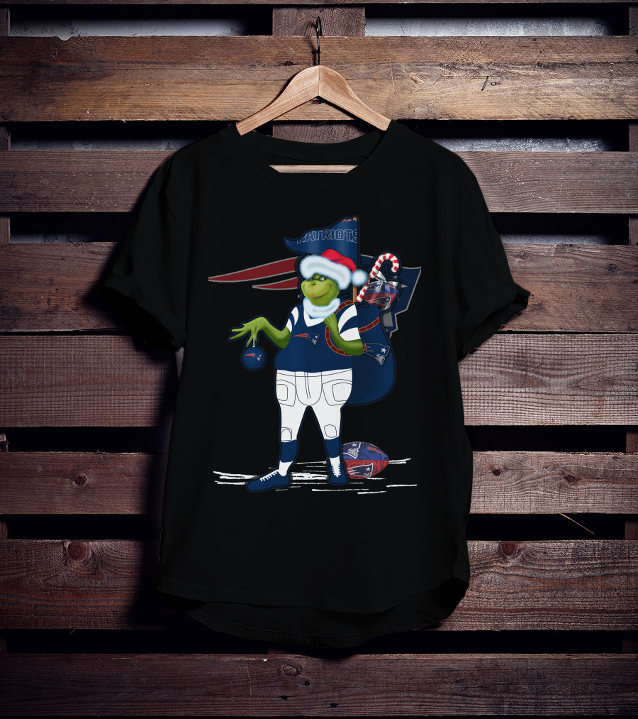 Patriots Grinch Christmas Football Sack Fan T-Shirt