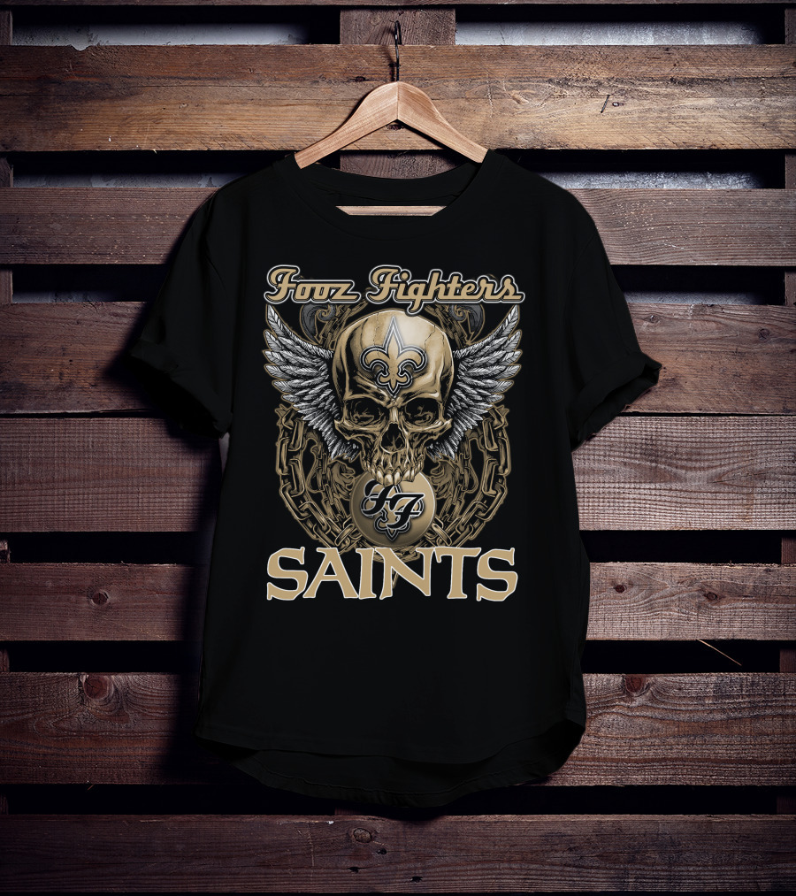 Foo Fighters Saints Skull Winged Fleur-de-Lis T-Shirt
