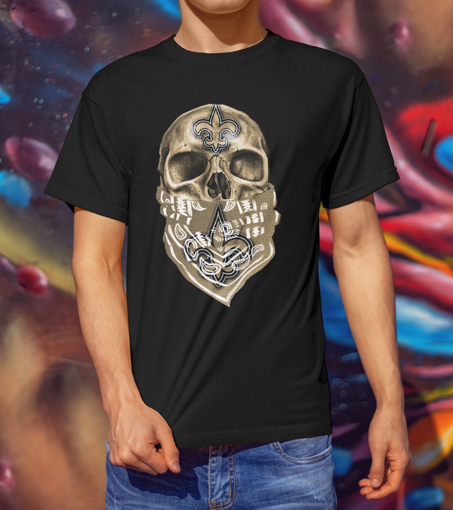 Skull Fleur-de-Lis New Orleans Saints T-Shirt