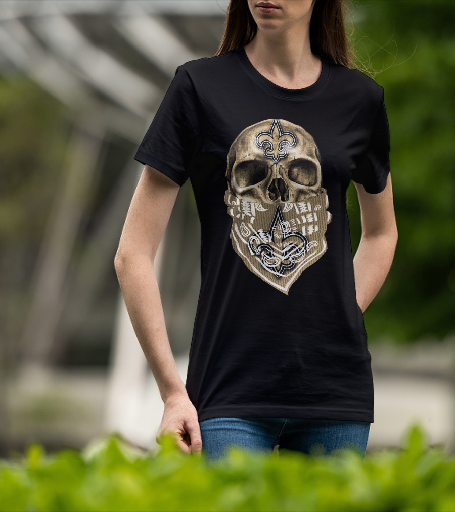 Skull Fleur-de-Lis New Orleans Saints T-Shirt