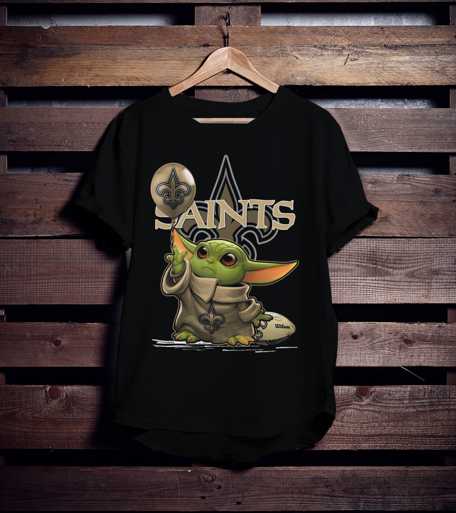 Yoda New Orleans Saints Balloon Football Wilson T-Shirt