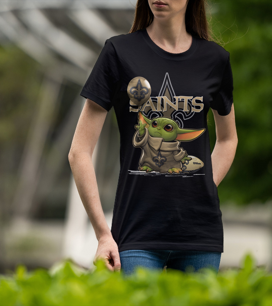 Yoda New Orleans Saints Balloon Football Wilson T-Shirt