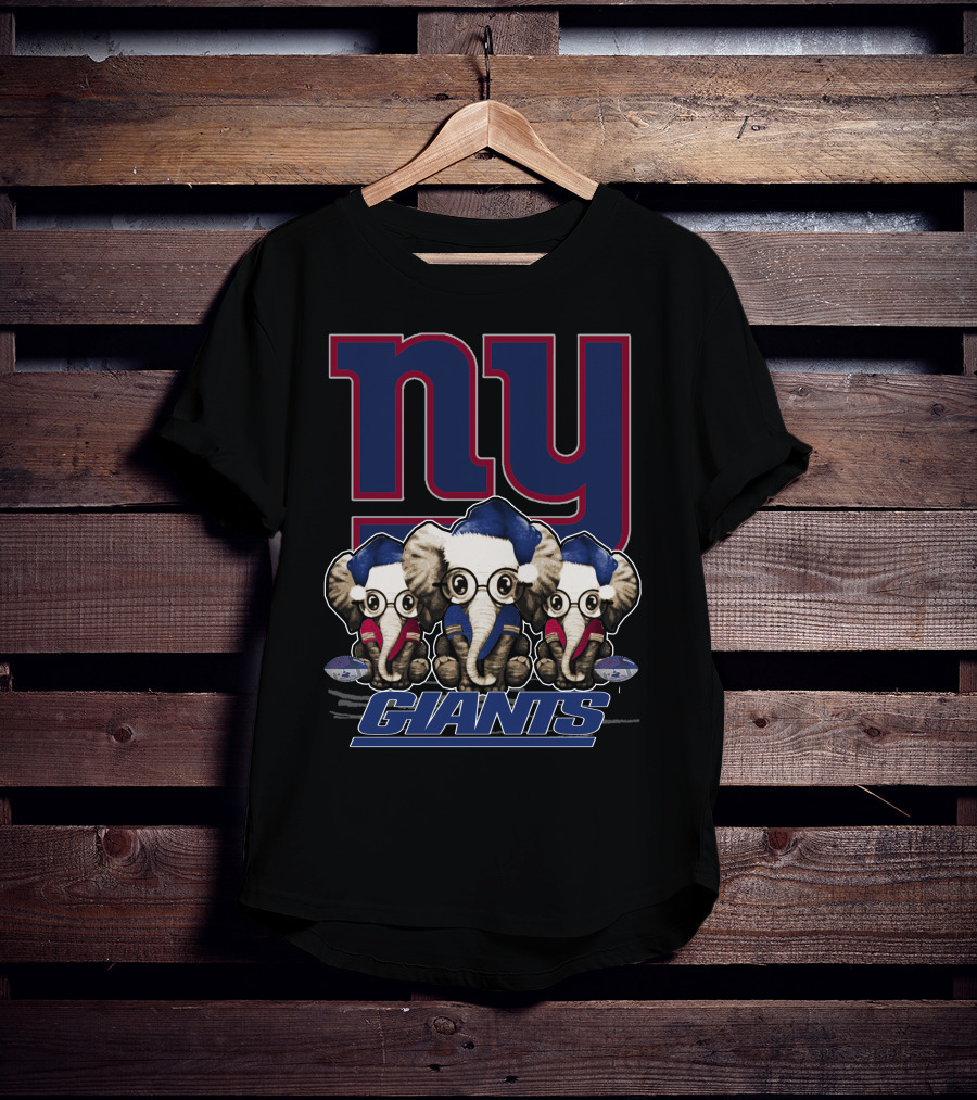 NY Giants Christmas Elephants T-Shirt
