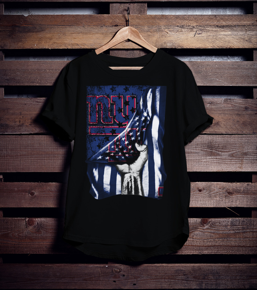 NY Giants American Flag Hand T-Shirt