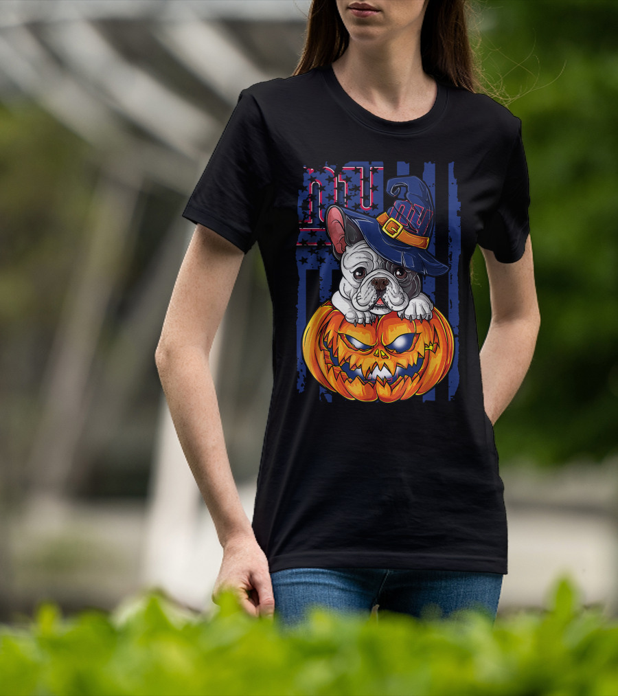 Hlw Bulldog New York Giants Halloween Pumpkin T-Shirt