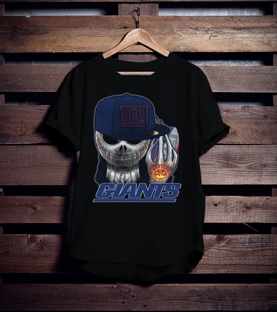 Jackskull Giants Halloween NY Football Fusion T-Shirt