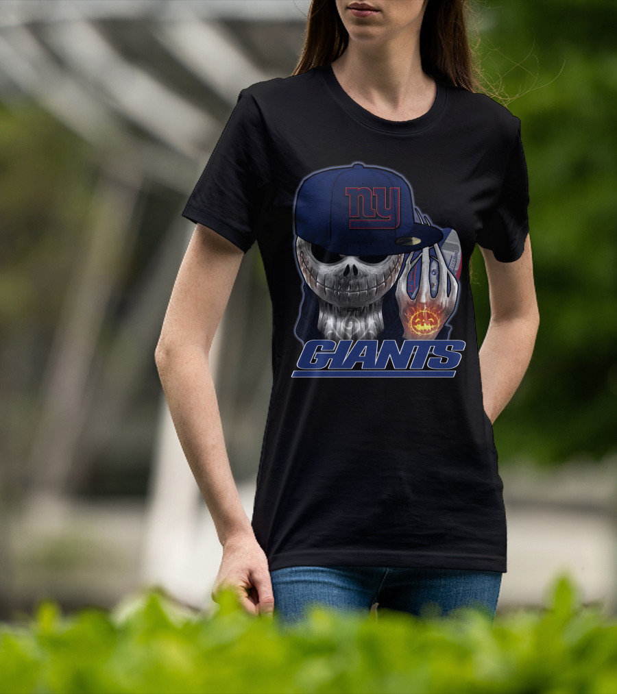 Jackskull Giants Halloween NY Football Fusion T-Shirt