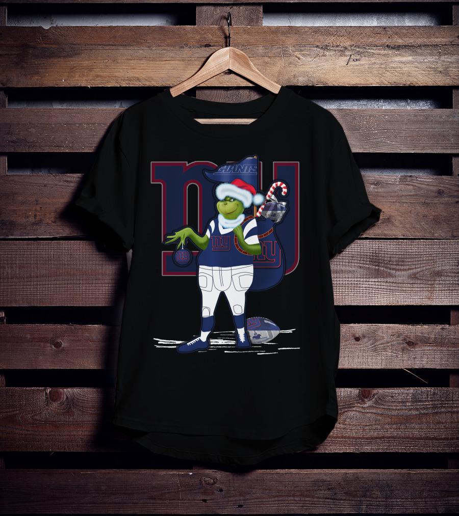 Grinchxmas New York Giants Christmas Football Character T-Shirt