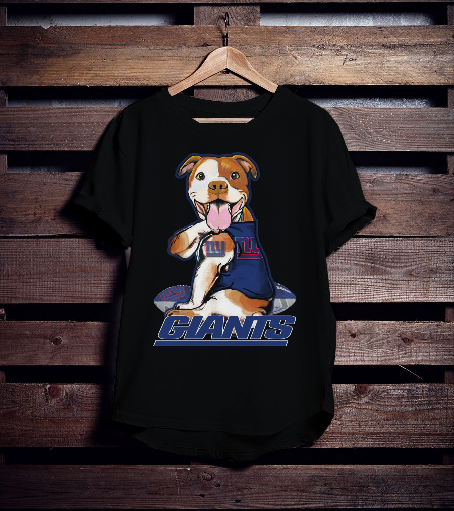 Pitbull New York Giants Pup Enthusiast T-Shirt