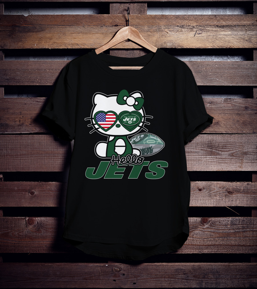 Hello Kitty Jets American Flag Football T-Shirt