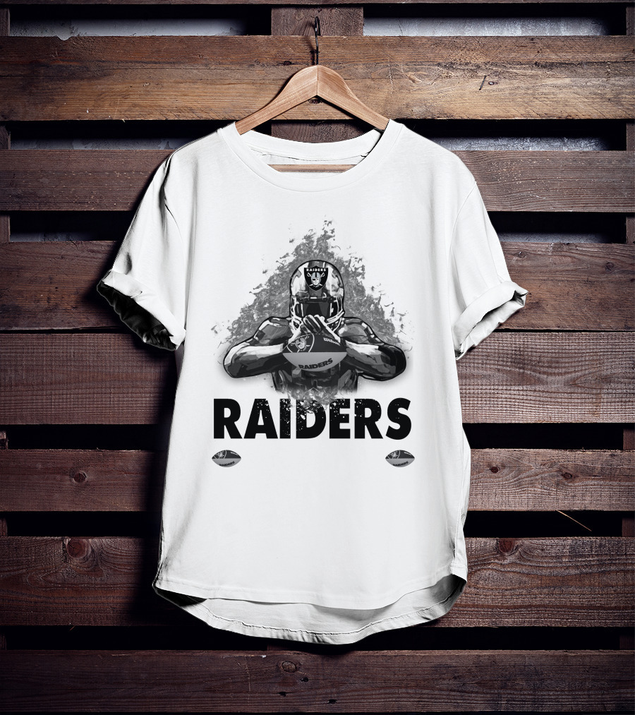 Raiders For Life Football Player Emblem T-Shirt