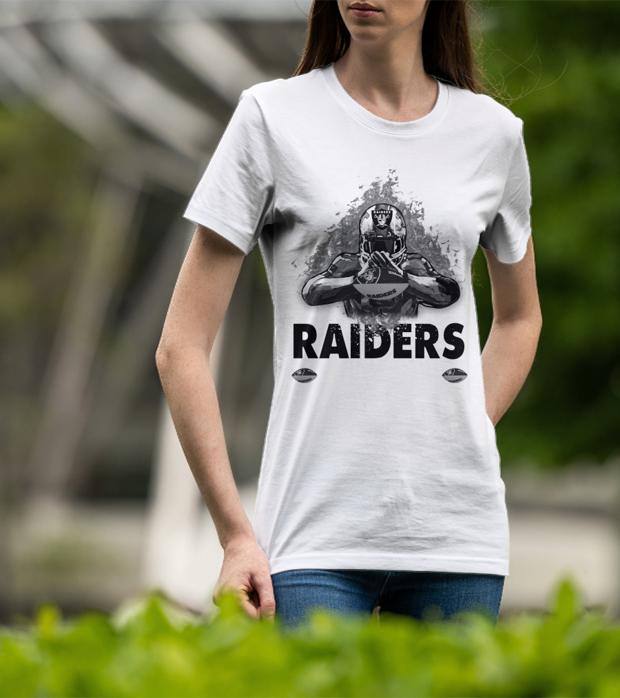 Raiders For Life Football Player Emblem T-Shirt