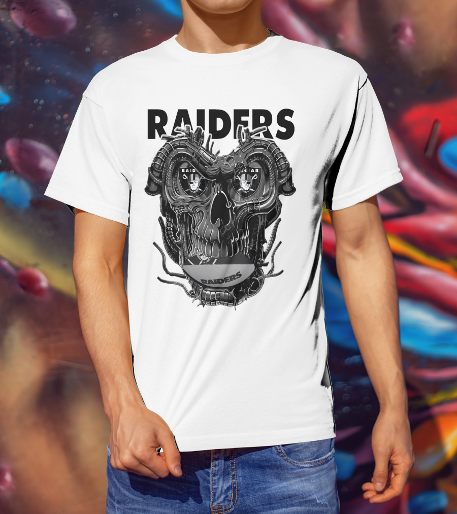 Raiders Dragonskull Football Faceplate T-Shirt